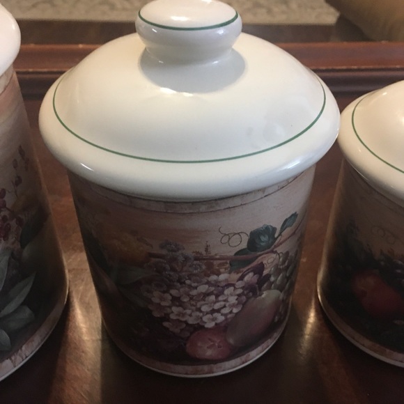 4PC SET CERTIFIED INTERNATIONAL CORP CIC PAMELA GLADDING WINDSOR CANISTER FRUIT - Picture 9 of 9